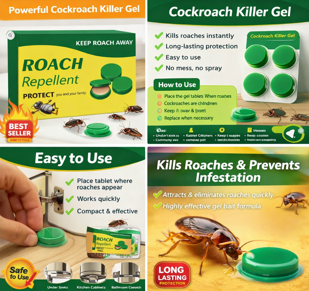 Cockroach Killer Gel – Powerful Roach Repellent for Home & Kitchen