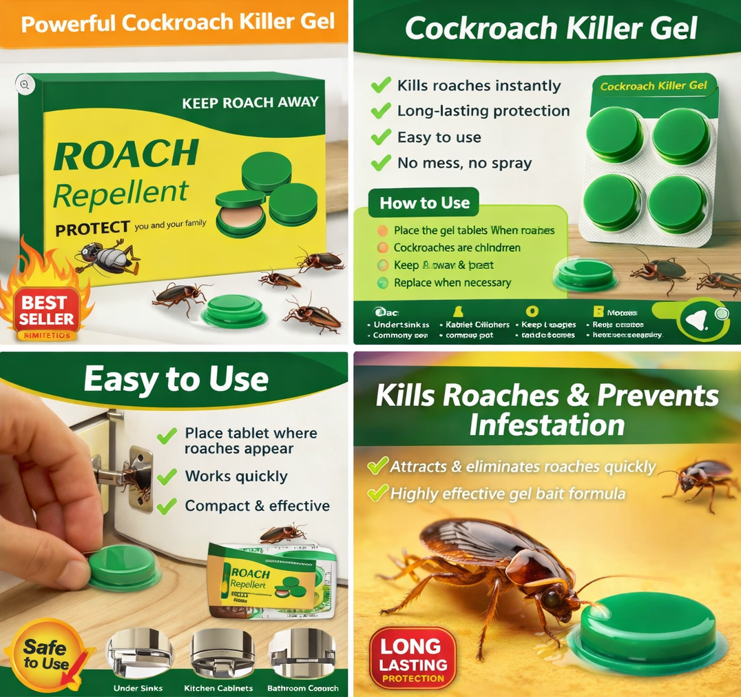 Cockroach Killer Gel – Powerful Roach Repellent for Home & Kitchen